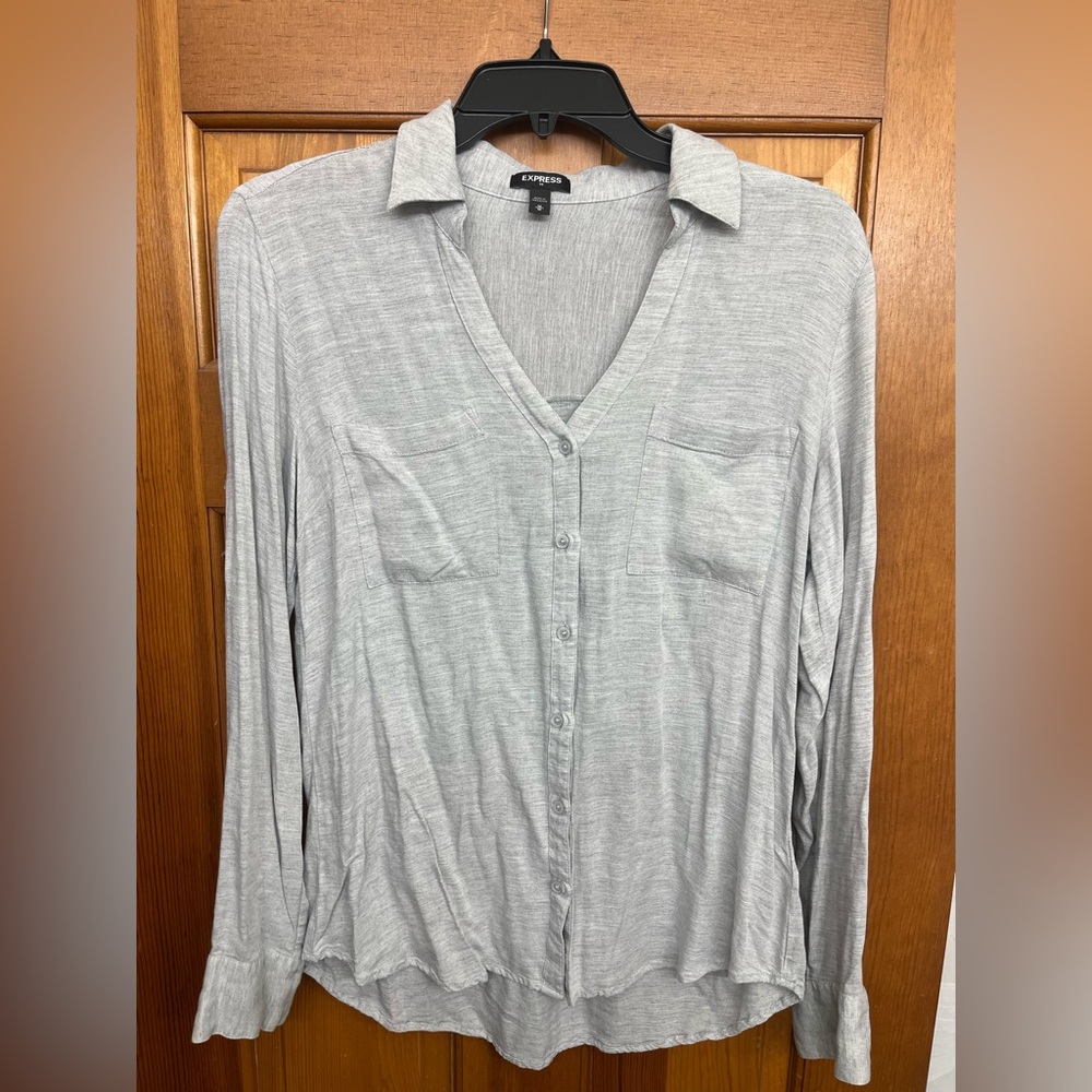 Express Light Gray Blouse - women’s medium